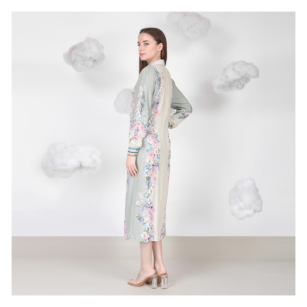 EMERIE SHIRT DRESS | Floral Printed Collared | Chic | bl-nk london