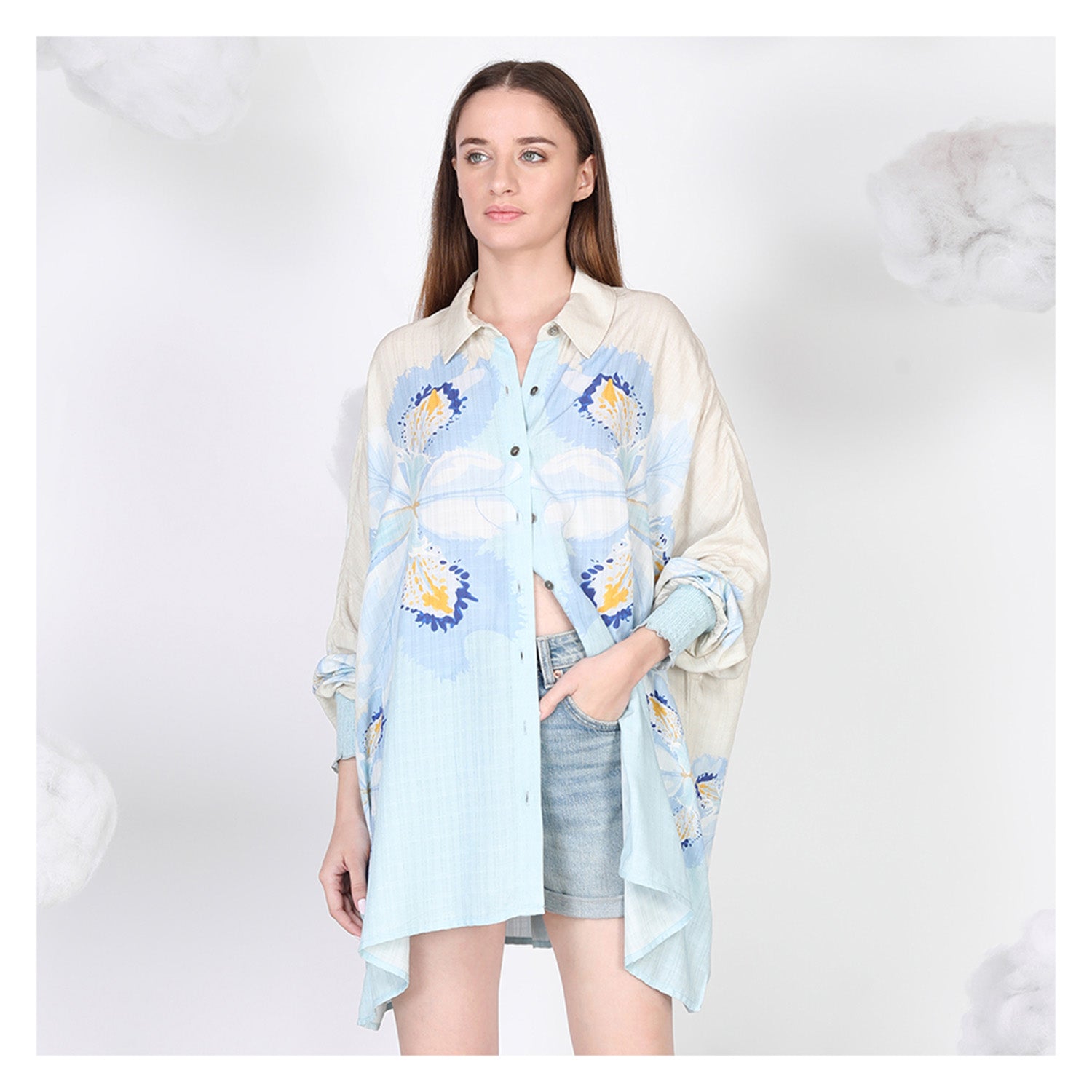 bl-nk printed buttondown shirt dress Bl^nk London Printed Buttondown Shirt Dress from $158.00